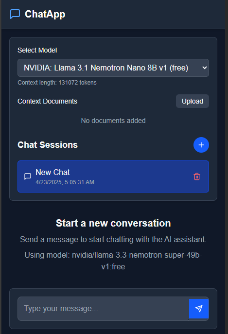 Chat Application with OpenRouter API